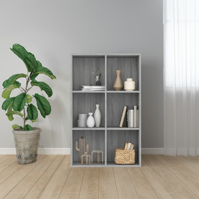 Librería/aparador sonoma grey, 66x30x98 cm, madera de ingeniería. - pangivo