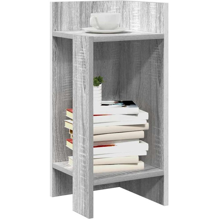 Maison exclusive - mesa auxiliar con estante gris sonoma 25,5x27x60 cm