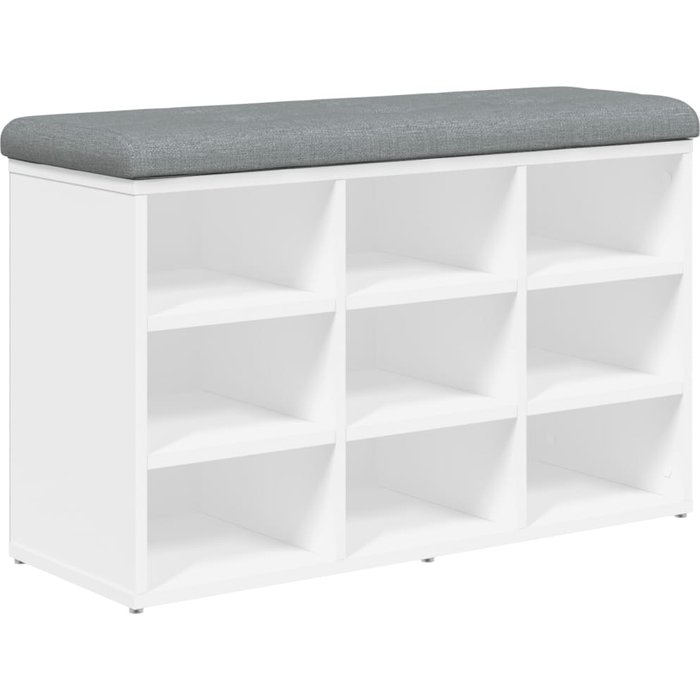 Banco zapatero madera de ingeniería blanco 82x32x50 cm - comfortxl