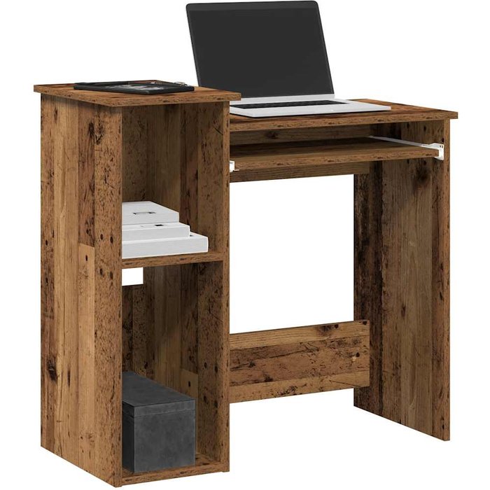 Maison exclusive - escritorio estantes madera ingeniería envejecida 84x40x78 cm