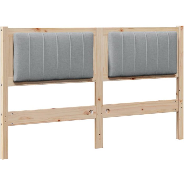 Cabecero cama - mueble cabecero tapizado marrón 140 cm madera de pino macizo