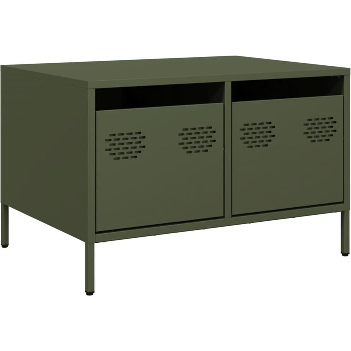Mueble para tv acero laminado en frío verde oliva 68x50x43,5 cm - comfortxl