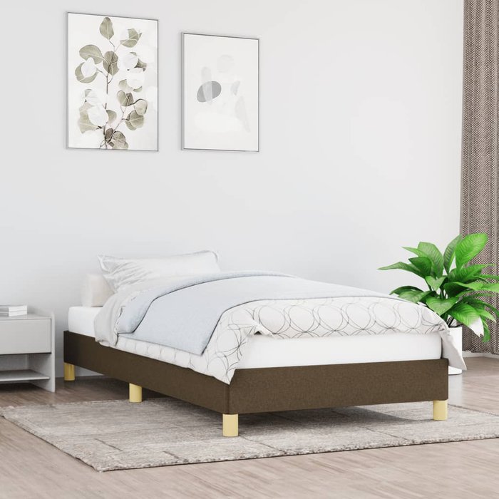 Maison exclusive - estructura de cama sin colchón tela marrón oscuro 80x200 cm