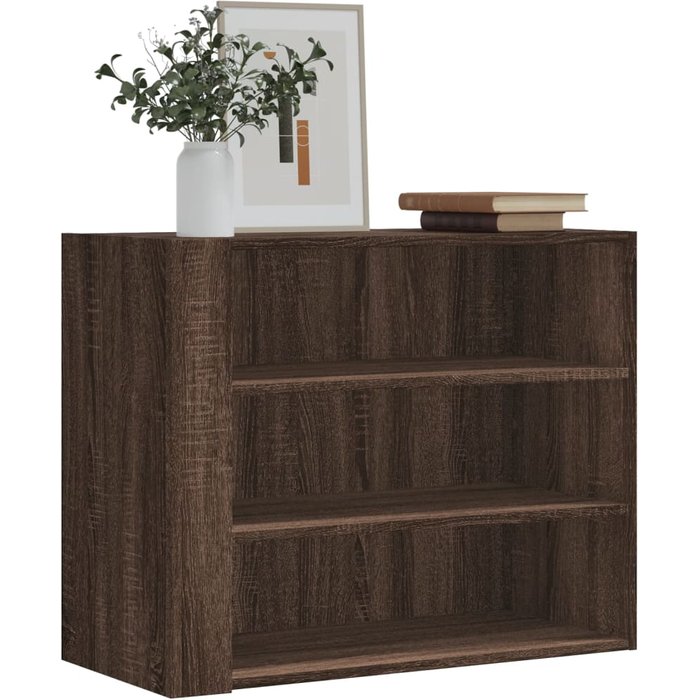 Mueble de pared roble marrón 75x35x60 cm madera contrachapada