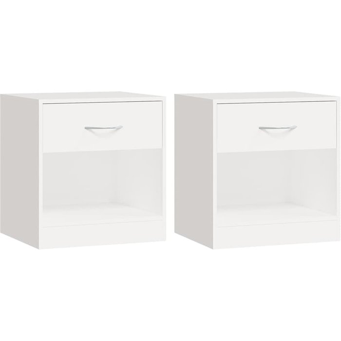Mesitas de noche con cajón 2 unidades blancas - comfortxl