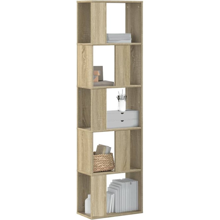 Maison exclusive - librería de 5 niveles madera roble sonoma 45x23,5x162,5 cm