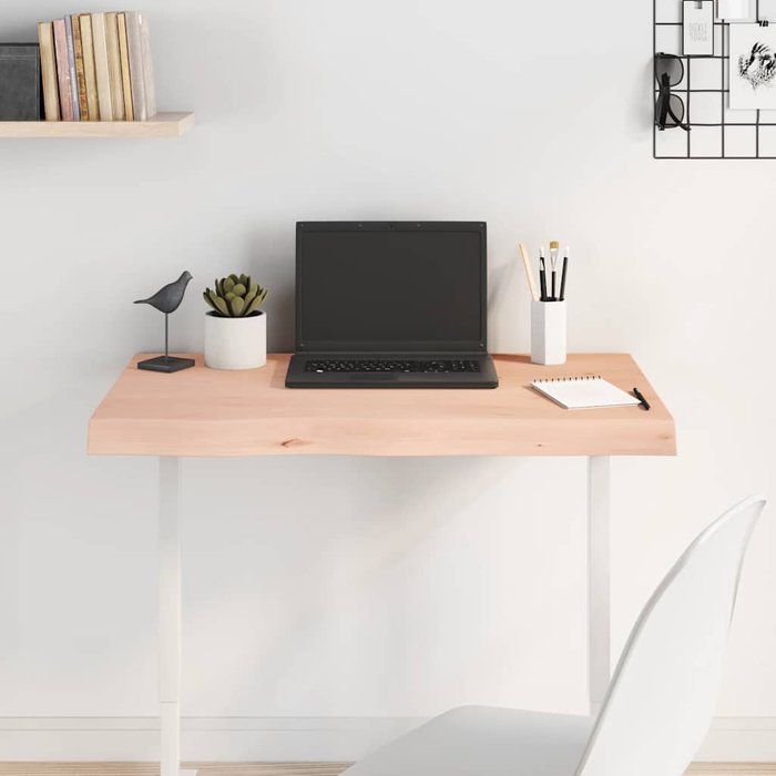 Tablero de mesa de roble macizo sin tratar de 80x40x(2-6) cm.