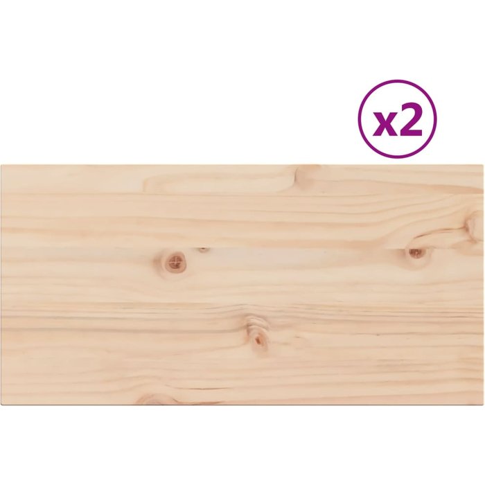 Tablero de mesa rectangular 2 uds madera de pino 70x35x2,5 cm - comfortxl