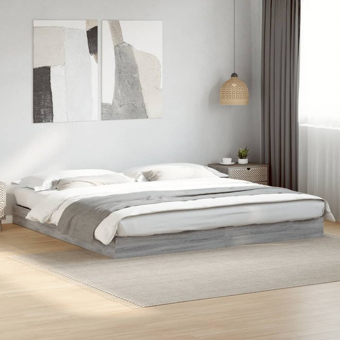 Maison exclusive - estructura de cama sin colchón gris sonoma 180x200 cm