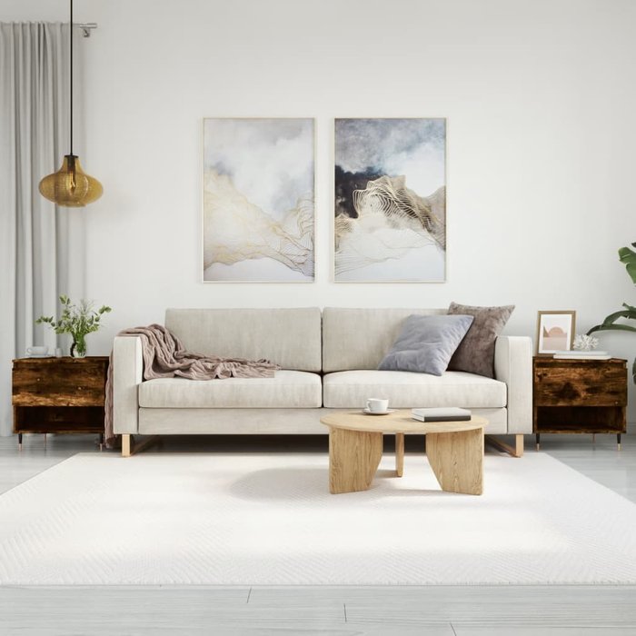 Vidaxl mesas centro 2 uds madera ingeniería roble ahumado 50x46x50 cm