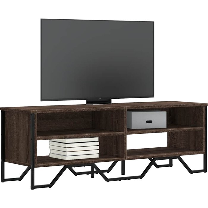 Mueble de tv de roble marrón, 122x34x41 cm, madera de ingeniería