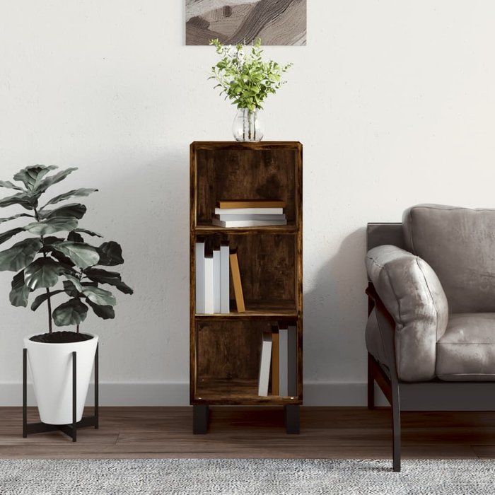 Aparador de madera de ingeniería roble ahumado 34,5x32,5x90 cm - comfortxl