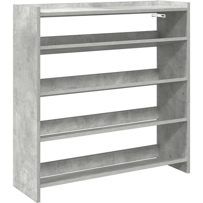 Mueble zapatero madera contrachapada gris hormigón 80x25x81 cm - comfortxl
