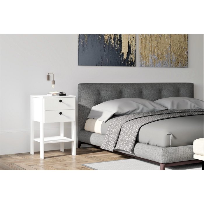 Mesita de noche ruzisa v2 blanco 44x75x44 cm