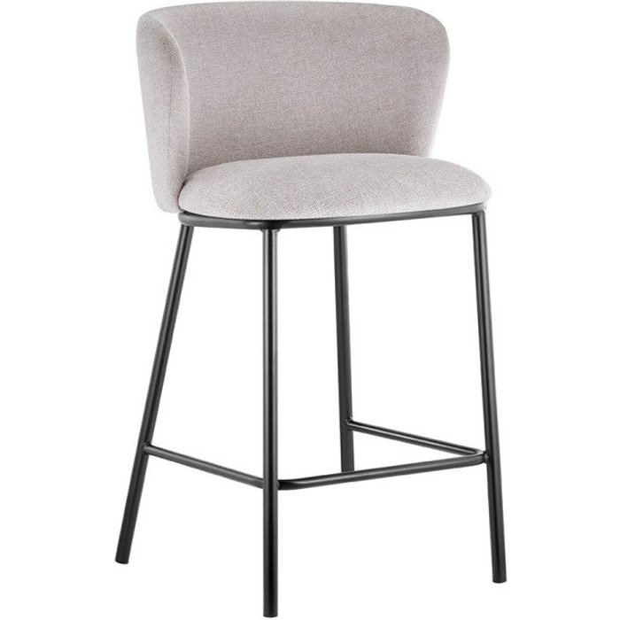 Silla de mostrador arthus – tela beige – diseño moderno h88,5 cm