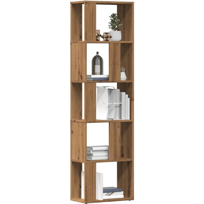 Librería artesanal de roble 45x24x159 cm de madera contrachapada
