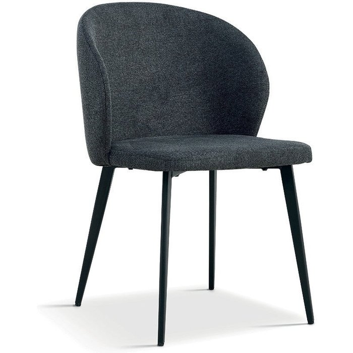 Silla tapizada en tela para comedor de color gris oscuro. colección hardin.