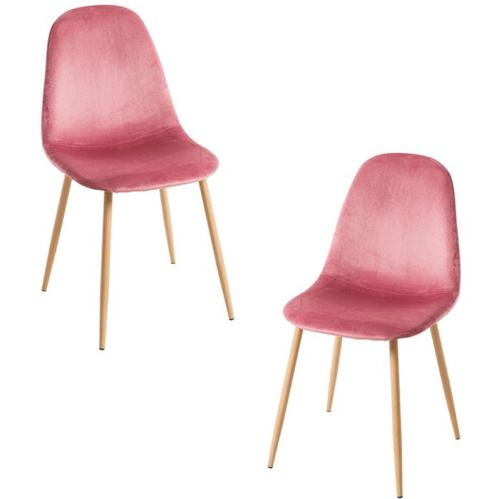 Regalos miguel - packs sillas comedor - pack 2 sillas teok terciopelo - rosa