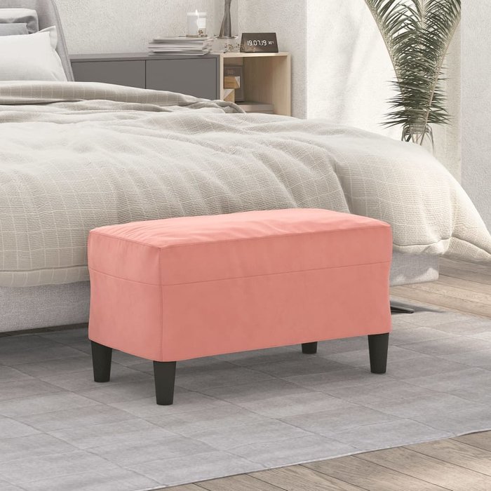 Banco interior | banco de terciopelo rosa 70x35x41 cm cfw65934