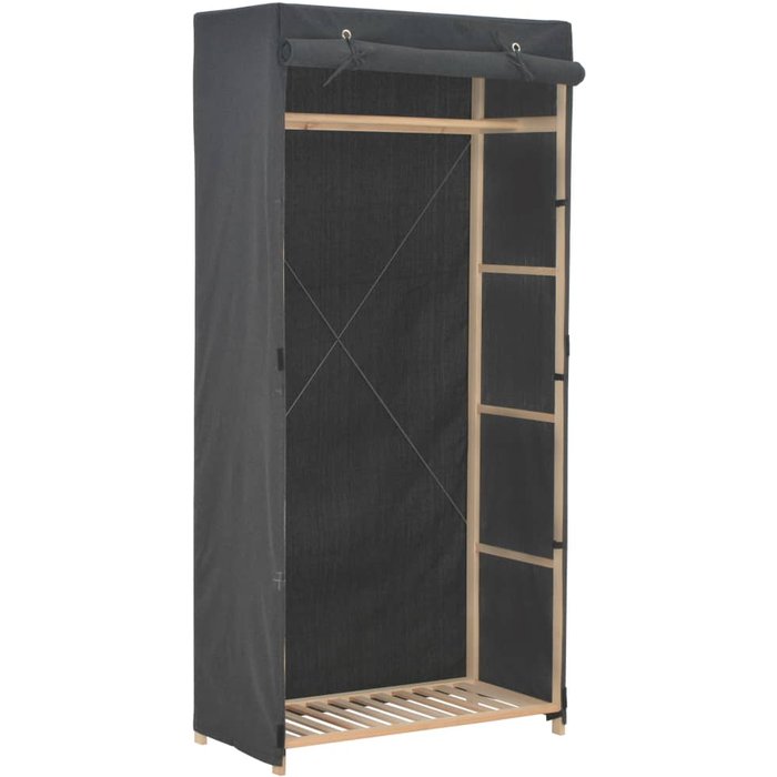 Armario de tela gris 79x40x170 cm