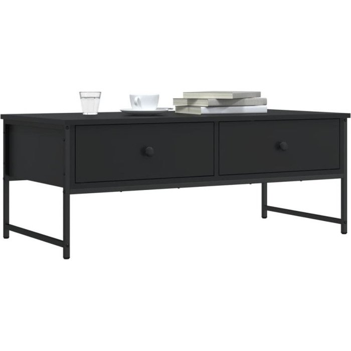 Vidaxl mesa de centro madera de ingeniería negro 101x49x39,5 cm