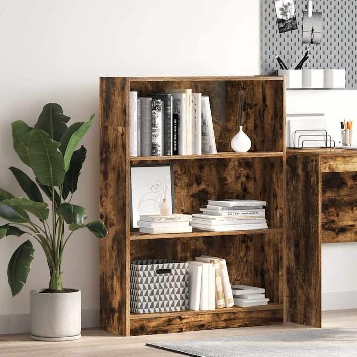 Librería de roble ahumado, 80x24x109 cm, madera de ingeniería. - pangivo