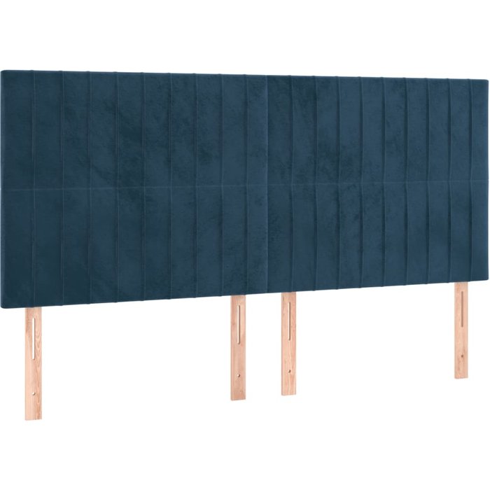 Cabecero cama - mueble cabecero terciopelo azul oscuro 180x5x118/128 cm