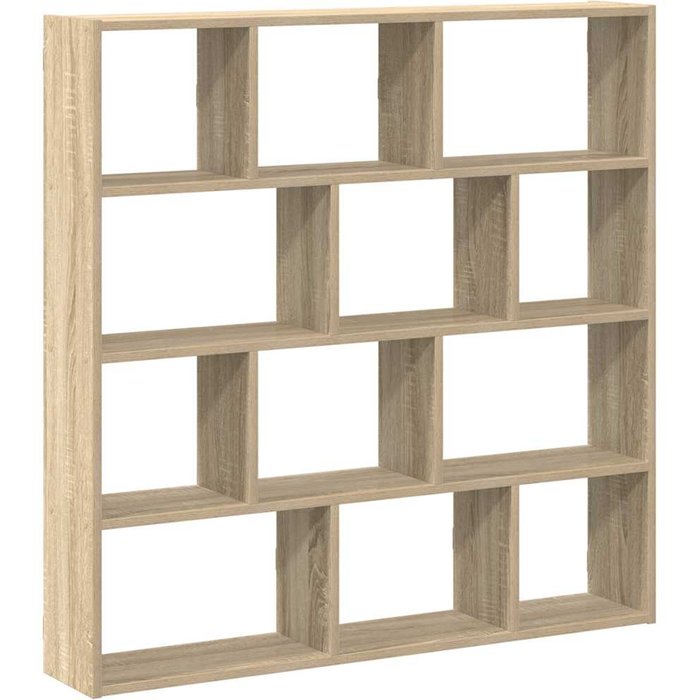 Estante de pared cúbico de 12 compartimentos en madera de roble sonoma
