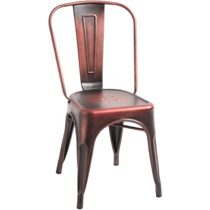 Silla industrial vintage de acero kontoir-cobre