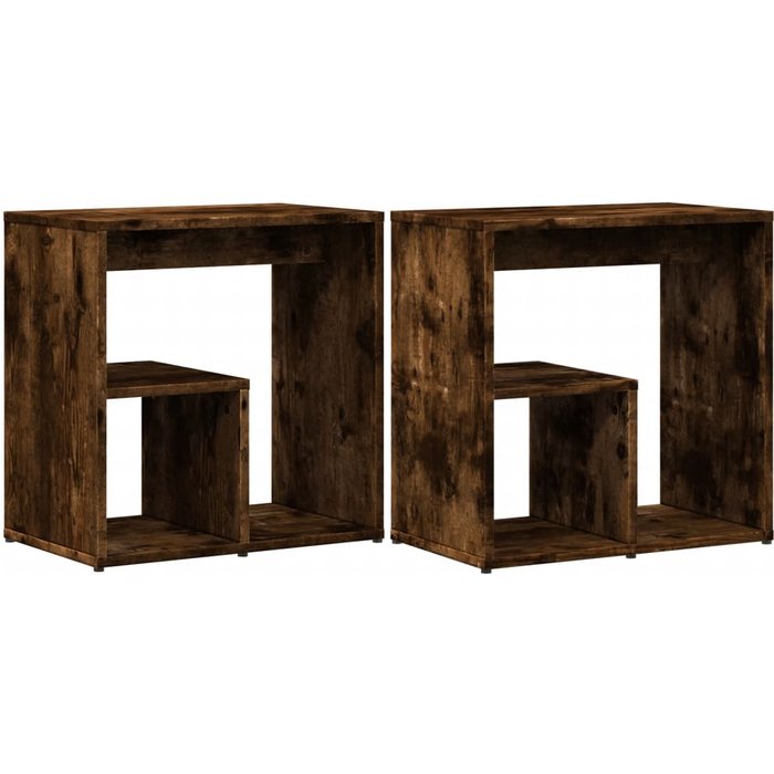 Mesa auxiliar 2 uds madera ingeniería roble ahumado 50x30x50 cm - comfortxl