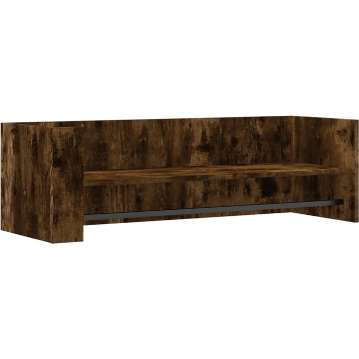 Estante de pared de madera laminada roble ahumado 100x35x30,5 cm - comfortxl