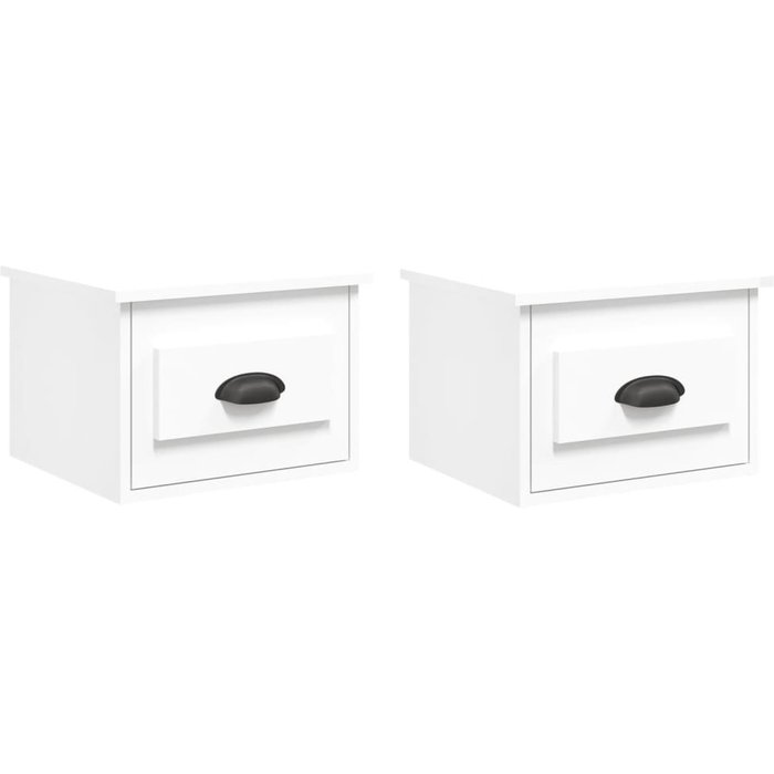 Mesitas de noche de pared 2 piezas blanco 41,5x36x28 cm