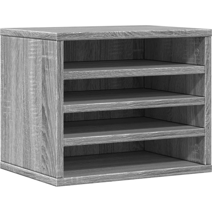 Organizador escritorio madera ingeniería gris 36x26x29,5 cm
