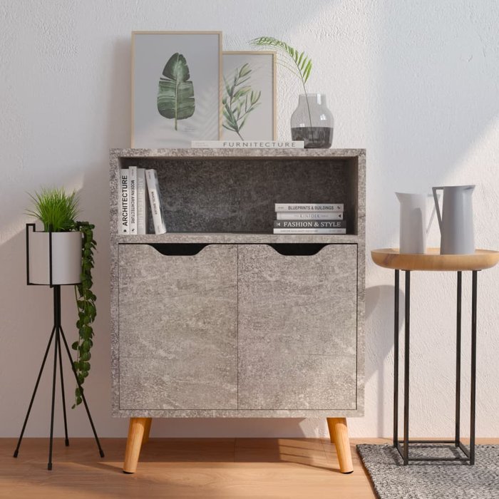 Maison exclusive - aparador de madera de ingeniería gris hormigón 60x30x72 cm