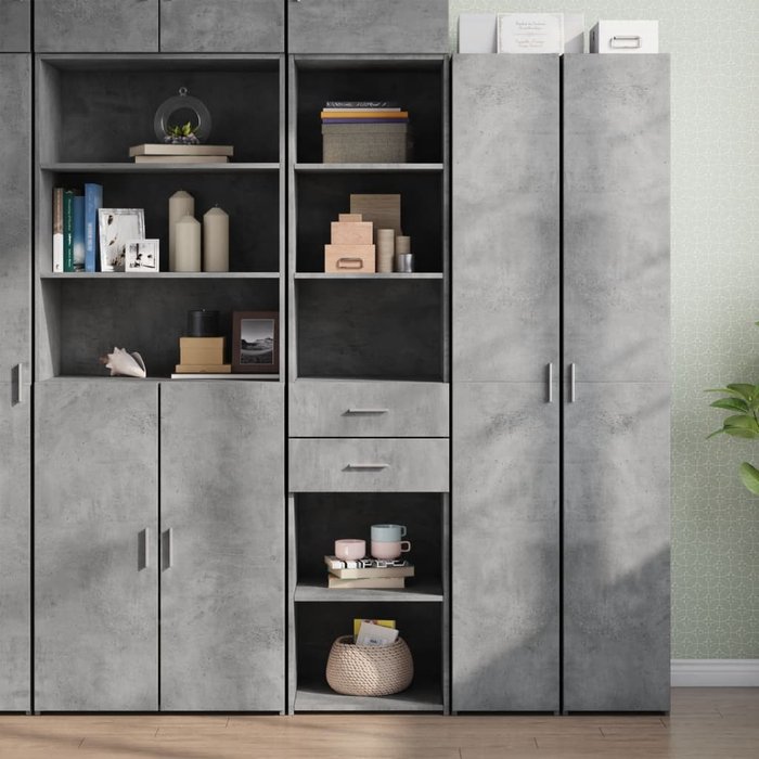 Vidaxl aparador de madera de ingeniería gris hormigón 45x42,5x185 cm