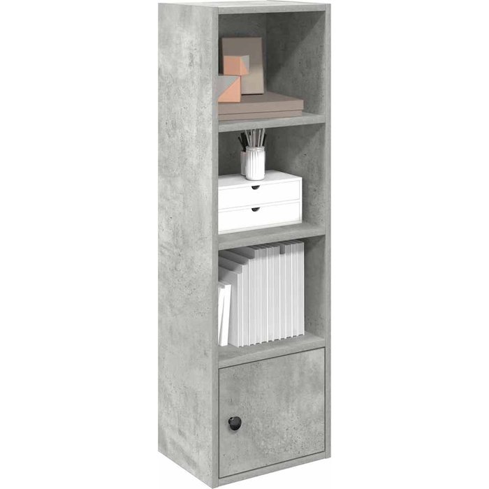 Maison exclusive - estantería de madera de ingeniería gris hormigón 31x24x102 cm