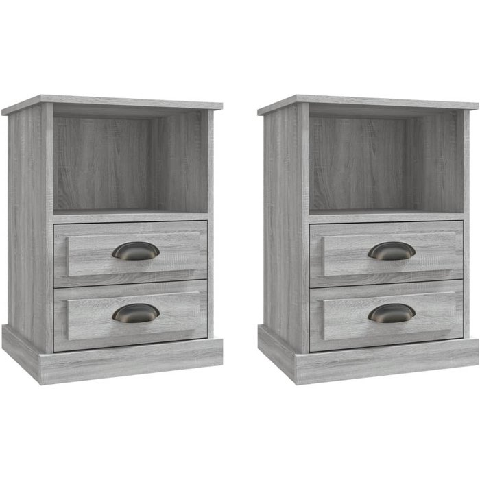 Mesitas de noche 2 unidades sonoma gris 43x36x60 cm - comfortxl