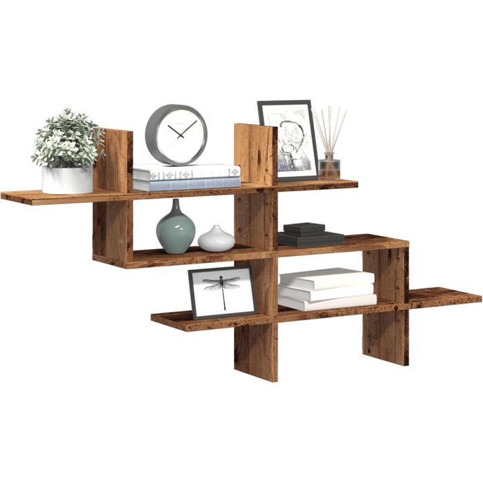 Estante de pared madera vieja 124,5x18x60,5 cm madera contrachapada