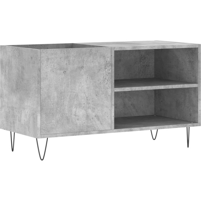 Mueble de discos madera de ingeniería gris hormigón 85x38x48 cm – comfortxl