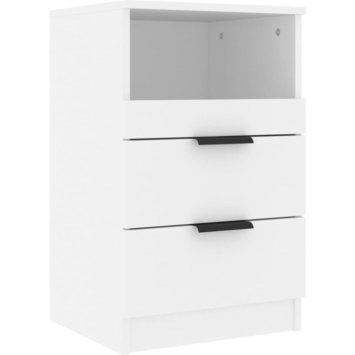 Mesita de noche madera contrachapada blanco - comfortxl