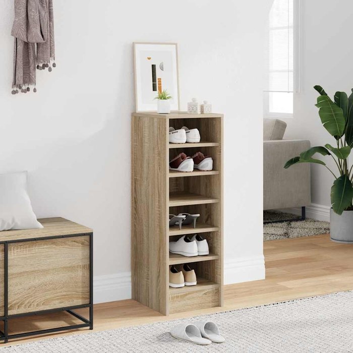 Zapatero sonoma oak de 31,5 x 35 x 90 cm, fabricado en madera de ingeniería.