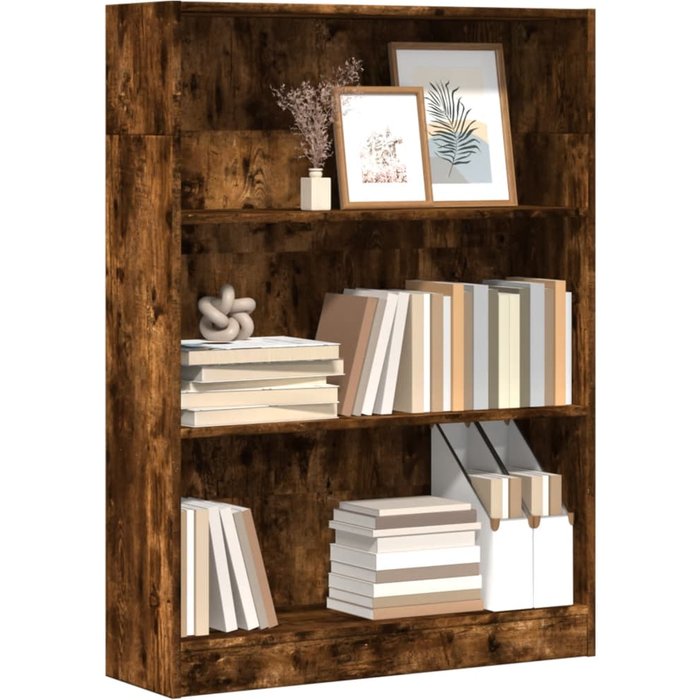 Librería roble ahumado 80x24x109 cm madera contrachapada