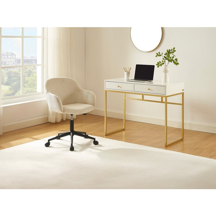 Silla de oficina - pana - crema - marenzia