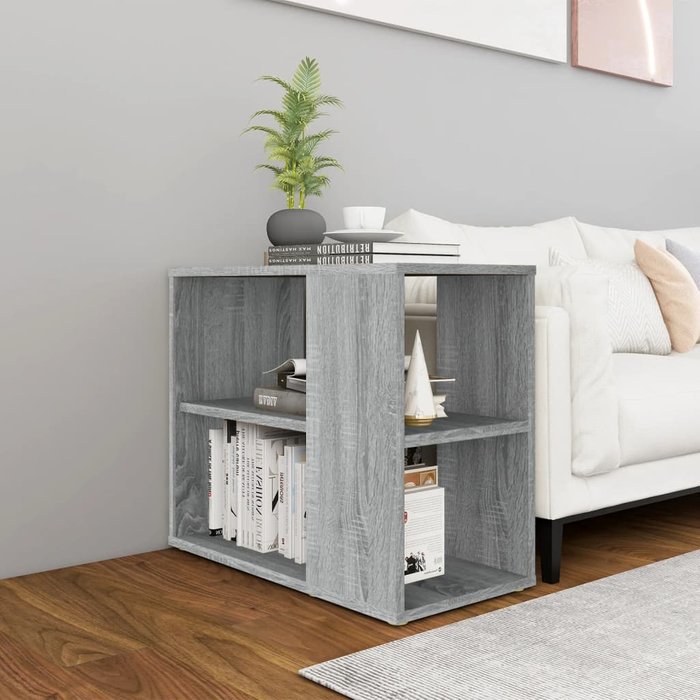 Mueble auxiliar sonoma gris 60x30x50 cm madera contrachapada