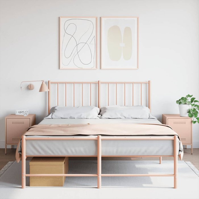 Mesitas de noche 2 unidades acero rosa 36x39x50,5 cm vidaxl