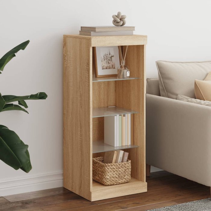 Aparador con luces led roble sonoma 41x37x100 cm - comfortxl