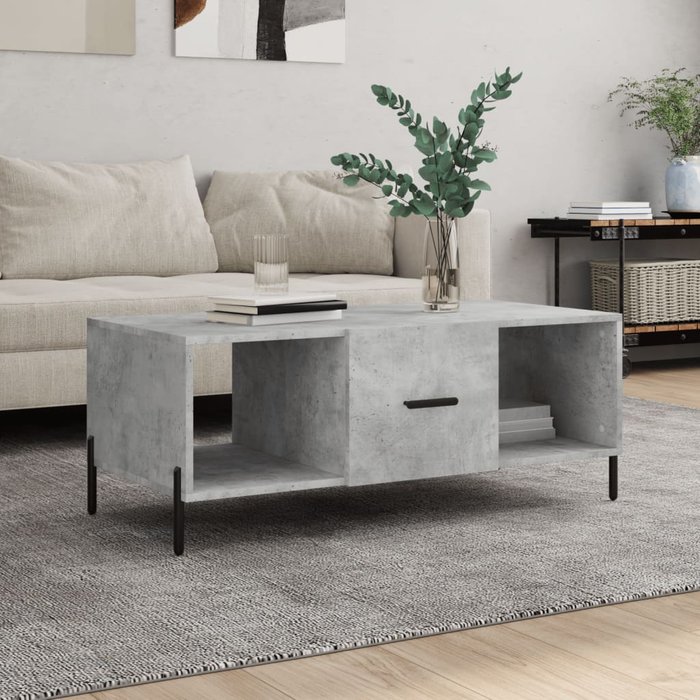 Mesa de centro madera contrachapada gris hormigón 102x50x40 cm - comfortxl