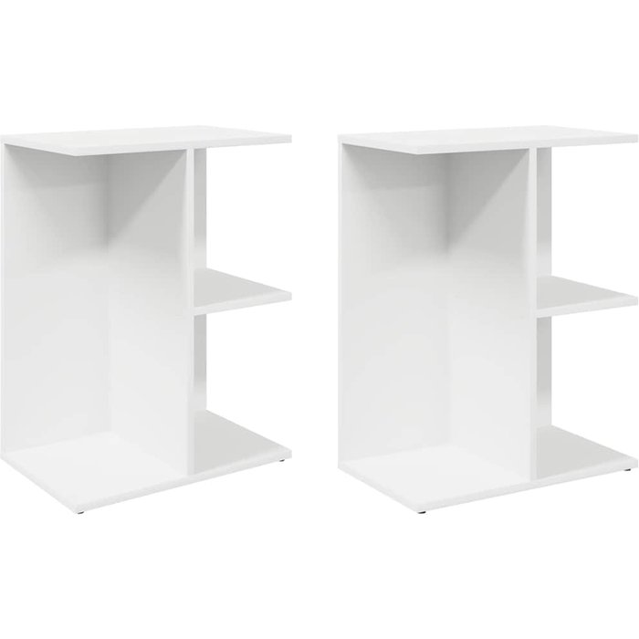 Mesitas de noche 2 uds madera de ingeniería blanco 46,5x29x61cm - comfortxl