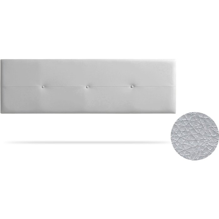 Cabecero tapizado napoli polipiel 160x50x5 cm - plateado - moonia