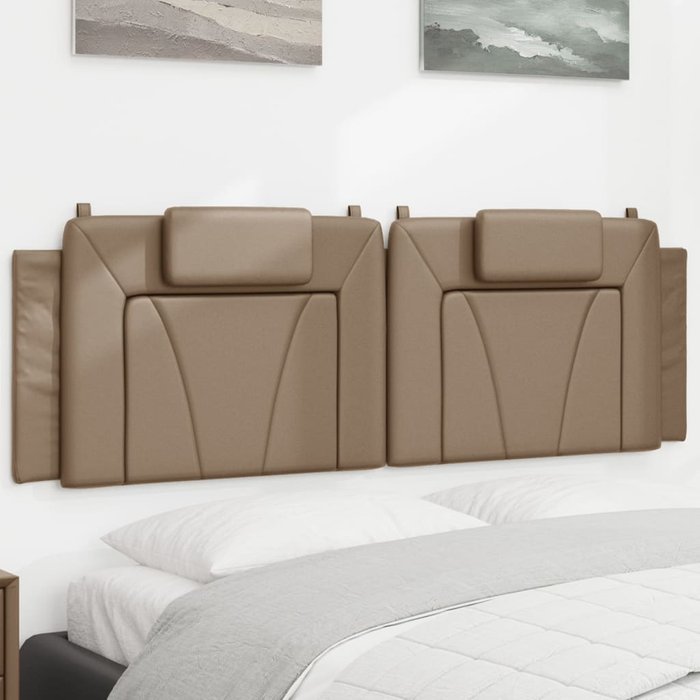 Cabecero de cama acolchado viana cuero sintético capuchino 160 cm
